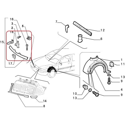 BELKA CROSSRAIL LANCIA DELTA II (1993-1999) Fiat OE 46414715