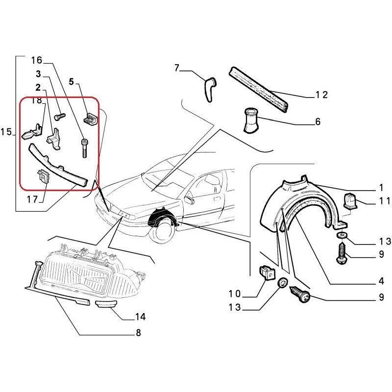 BELKA CROSSRAIL LANCIA DELTA II (1993-1999) Fiat OE 46414715