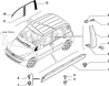 Pokrycie nakladka naklejka slupka drzwi przednich L Multipla Fiat OE 735393514