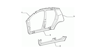 Słupek przedi lewy próg Fiat Punto 99-10 OE 71716063