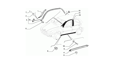 Nakładka uszczelka drzwi lewych przednich Fiat Palio Siena OE 46417683