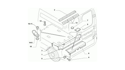 Nakładka progu tył poszycie wewn. Fiat Ducato 94- OE 1302982808