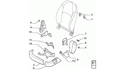 Zaślepka siedzenia Fiat Stilo 01- OE 183724962