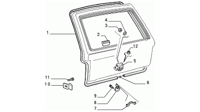 Wkładka stabilizujaca tylna klapa bagażnik Fiat Panda 86- OE 4410135