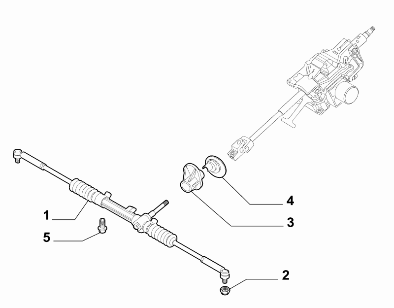 Śruba mocowanie przekładni kierowniczej Fiat 500 Abarth 08- OE 51856874